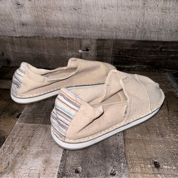 Bobs From Sketchers Loafers Cream 7 NEW Memory Foam Canvas Scrunch Back - Picture 8 of 8